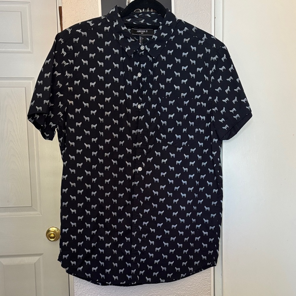 Black and White Zebra Print Men's Shirt